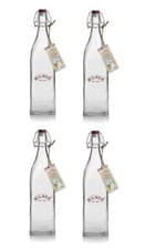 Image of 4 x Kilner Clip Top Glass Preserve Storage Bottle Oil Food Dressing 0.55 Litre