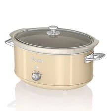 Image of Swan Retro 3.5 L Slow Cooker With 3 Temperature Settings 320W  Cream - SF17031CN