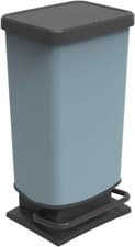 Image of Dustbin 40l with Pedal and lid, Rotho Paso Plastic BPA Free Waste Bin - Blue