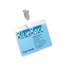 Image of Durable Name Badge 60x90 mm with Plastic Clip Transparent 9(Pack of 25) 8147/19