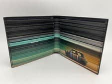 Image of Paul Smith MINI 'Blur' Signature Stripe Billfold Black Leather Wallet