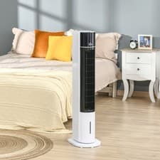 Image of Bladeless Air Cooler, Evaporative Tower Fan Humidifier Unit w/ Oscillating