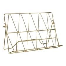 Image of Vertex Metal Wire Cook Book Stand Kitchen Organizer Free Stand Gold Finish