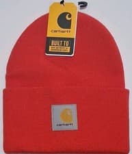 Image of Carhartt Men's 1 Size Knit Cuffed Beanie A18-R85, Bittersweet