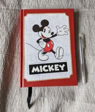 Image of New Disney Classic Mickey Mouse A5 Hardback Notebook Lined Pages Diary Black Red