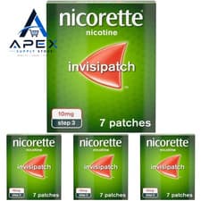 Image of Nicorette InvisiPatch 10mg, Step 3, (7 Patches), 7 PATCHES (Pack of 4), Green 