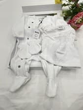 Image of BNWT Baby Boys Hugo Boss Babygrow Vest Hat Gloves Outfit Gift Set Age 6 Months