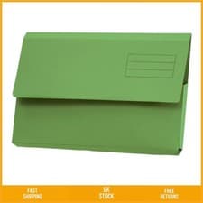 Image of Green Foolscap Document Wallet Folder Heavy Duty 250gsm Pack of 50 SKU