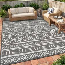 Image of Outdoor Rug Garden Geometric Large Waterproof Patio Area Non Slip Deck Floor Mat