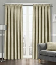 Image of Thermal Ready Made Pencil Pleat Curtains Textured Semi Plain Dim Out Pair