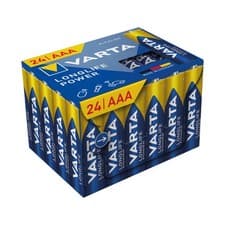 Image of Varta Loglife Power AAA Alkaline Durable Battery 1.5V Pack of 24 4903121134