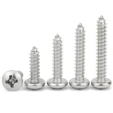 Image of POZI PAN HEAD SELF TAPPING SCREWS A2 STAINLESS STEEL TAPPERS #2,4,6,8,10,12,14