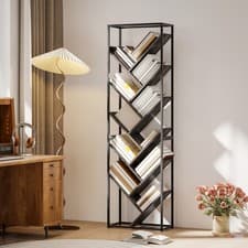 Image of Tree Bookshelf 10 Tier Standing Bookcase for Home Office