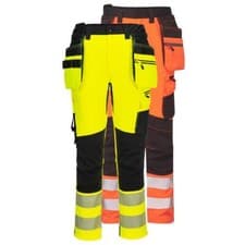 Image of Portwest DX4 Hi-Vis Detachable Holster Pocket Craft Trousers Reflective DX454