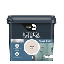 Image of Maison Deco Refresh Bathroom Wall Tile Paint Waterproof Linen Satin - 750ml