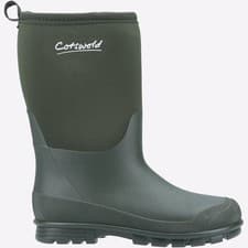 Image of Cotswold Hilly Neoprene Junior All-Terrain Waterproof Wellington Boots Green