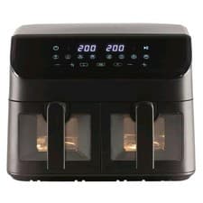 Image of Daewoo 9 Litre Digital Dual Drawer Window Air Fryer 9L Black 8 Settings +  Sync