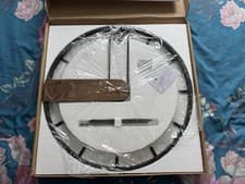 Image of YISITEONE Large Wall Clock Modern Walnut Dial Metal Frame Wall Decor 20.8''