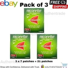 Image of 3 X Nicorette Invisi 25mg patch Step 1 - 7 patches (21 Patches Total)
