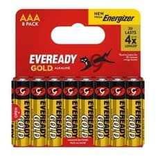 Image of Eveready AAA Alkaline Gold Batteries 8 Pack Long Lasting Power for Household Use