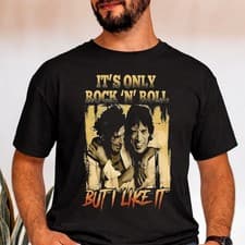 Image of Mick Jagger& Richards Graphic-Shirt- ItS Only Rock n Roll But I Like It Design