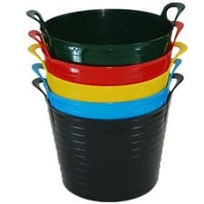 Image of 3 x 42 Litre Large Colour Flexi Tub Garden Home Flexible Rubber Storage Bucket