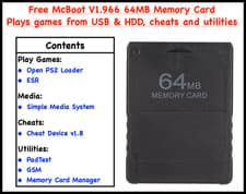Image of Free McBoot 64MB Memory Card PS2 FMCB v1.966 - Play Games USB/HDD - FREE P&P