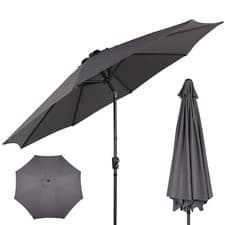 Image of 3m Large Parasol Umbrella Garden Patio Table Sun Shade Canopy with Crank Tilt