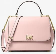 Image of Michael Kors Mott Medium Satchel Pink Blossom Leather 35S0GOXS2L NWT $468 Retail