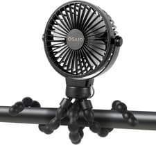 Image of Portable 5200mAh 3 Speed USB Rechargeable Mini Cooling Fan Gift Clip On Stroller