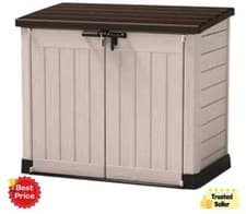 Image of Keter Garden Storage Box XXL 1200L Garden Shed Box Heavy Duty Waterproof - Beige