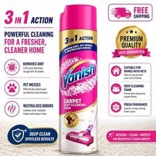 Image of Vanish Gold Carpet Cleaner Foam 600ml Stain Remover – Pet Mess & Dirt Remover