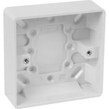 Image of 1 Gang Surface Mount Back Box Electrical Pattress Box 25mm White