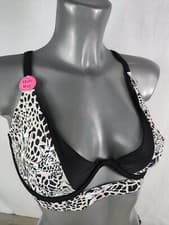 Image of NEW Boux Avenue Bikini Top Neutral Black Mix Sumba Cheetah Lace Up Multiway