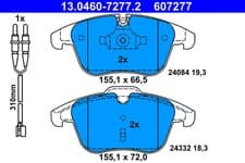 Image of ATE 13.0460-7277.2 Brake Pad Set, disc brake for PEUGEOT
