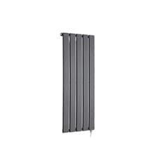 Image of Electric Designer Radiators Anthracite Vertical Fixed Temp Flat Panel 850mm(h)