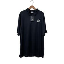 Image of Nike Golf Dri Fit Mens Polo Shirt V8 Logo Black Short Sleeve XXL 373749 NWT