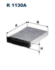 Image of Cabin filter Activated Carbon Filter K 1130A FILTRON for RENAULT MEGANE II