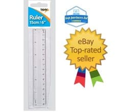 Image of 15cm Ruler CLEAR 6" SHATTER RESISTANT School Exam 6 Inch Rulers stationery