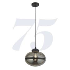 Image of Smoked Glass Ceiling Pendant Light Fitting 40W E27