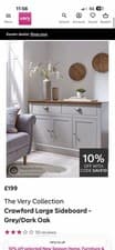 Image of CRAWFORD LARGE SIDEBOARD GREY/DARK OAK BRAND NEW