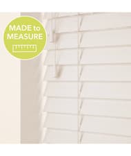 Image of White Real Wooden Venetian Blinds With Strings 35 / 50mm Slat Custom Made Size