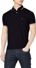 Image of Tommy Hilfiger Men's Core Tommy Tipped Slim Polo Black Size M