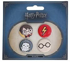 Image of HARRY POTTER - Chibi Set 1 Harry / Hedwig - Badge Pack - G245z