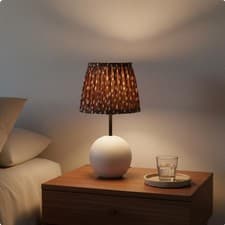 Image of Pleated Textile Table Lamp Compact Pleated Shade Lamp Stable Base for Bedroom