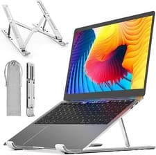 Image of DYZI COMPACT FOLDABLE PORTABLE VENTILATED ALUMINIUM LAPTOP STAND TABLET HOLDER