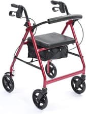 Image of NRS Healthcare A-Series 4-Wheel Rollator Walking Aid, Red