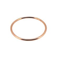 Image of 1mm Solid 9ct Rose Gold Slim Round Wedding Band Skinny Stacking Ring UK Sizes