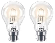 Image of 2 x Eco classic Halogen GLS Energy Saving Light  Bulbs BC B22  28W Dimmable