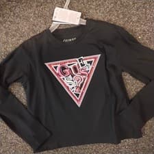 Image of SALE NEW GUESS GIRLS BLACK T-SHIRT SIZES 8 YRS 10 YRS 12 YRS 14 YRS 16 YRS